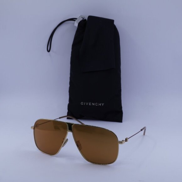 Givenchy GV40106U 30G Sunglasses Shiny Endura Gold Aviator Frame, Brown Lenses - Picture 9 of 9